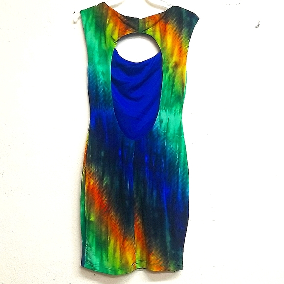 NOWT ONLY ONE Multi Color Beaded Sleeveless Party Dress. - Picture 3 of 4